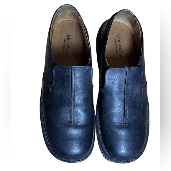 John Varvatos Black Leather Slip-On Shoes – Made in Italy – Crepe Sole - Size 10 - Picture 4 of 13